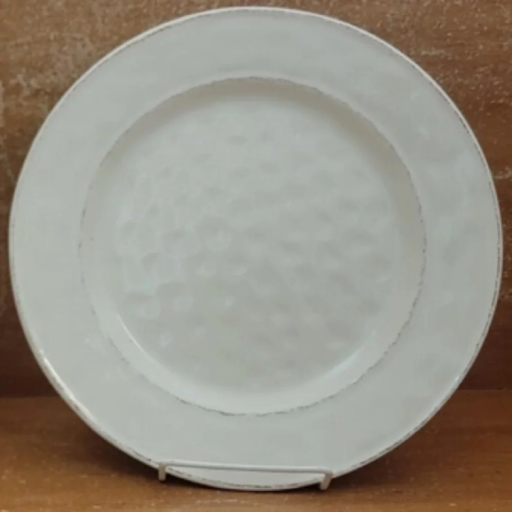 Pier 1 Martillo 11” Plates Dinner Set Replacements White Cream Brown Stoneware